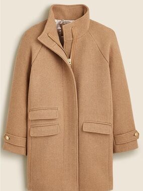 J. Crew Camel Toscana Stadium Coat Italian Wool Blend
